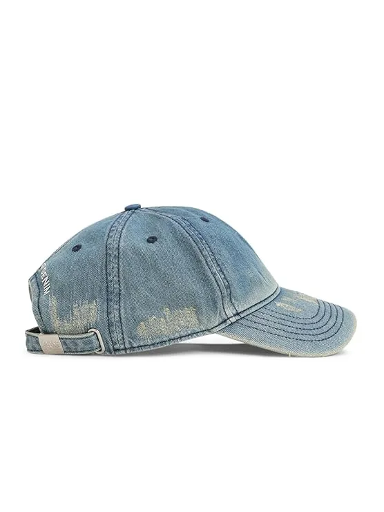 JACK & JONES Blue Ripped Denim Baseball Cap - Image 3